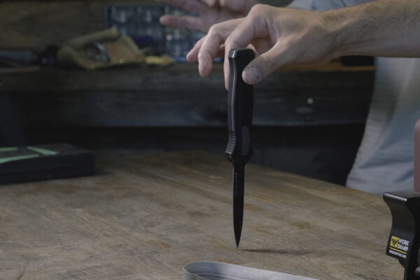 how to make a spear point knife sharp